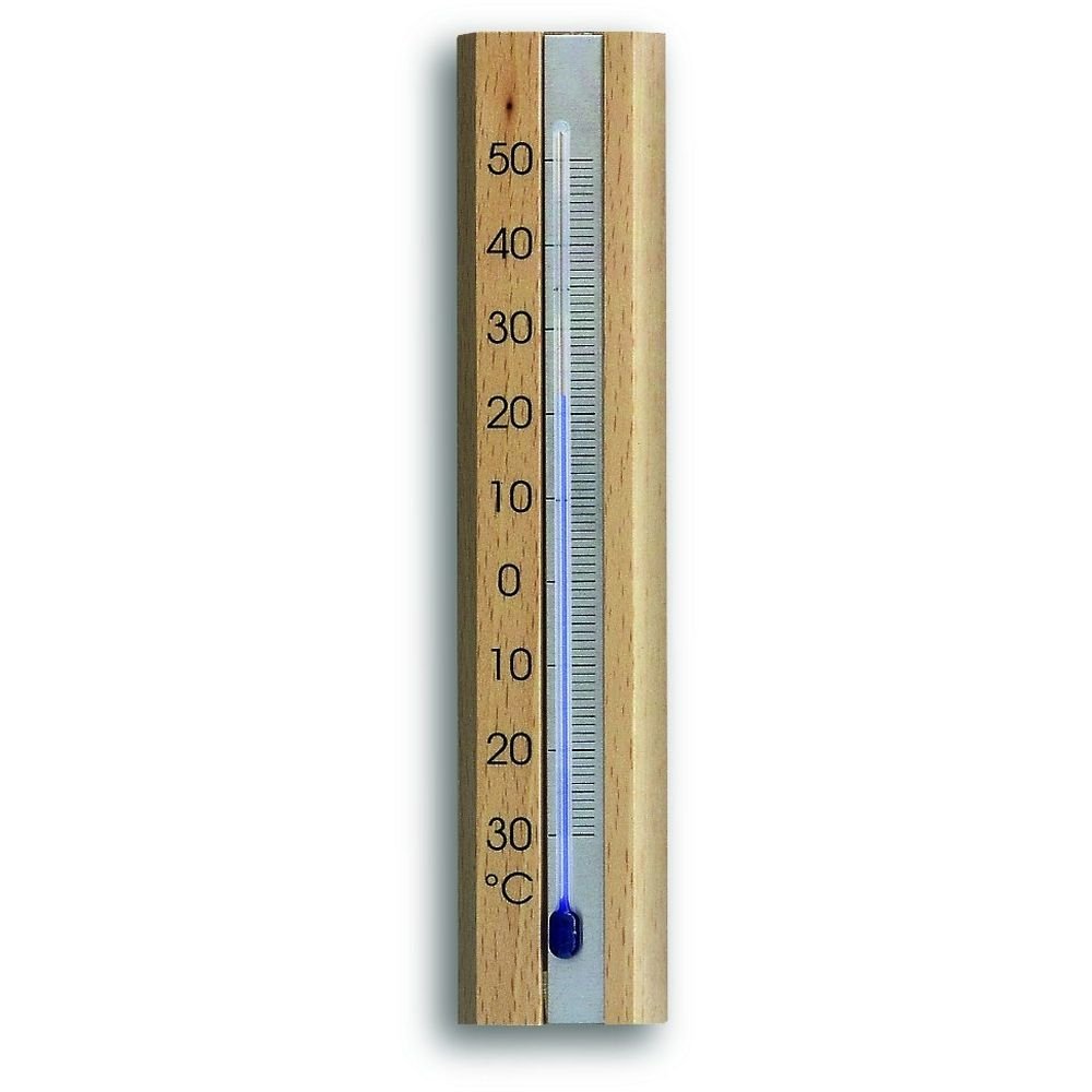 Indoor Natural Beech Thermometer 16.5cm - TD-12-1042-05