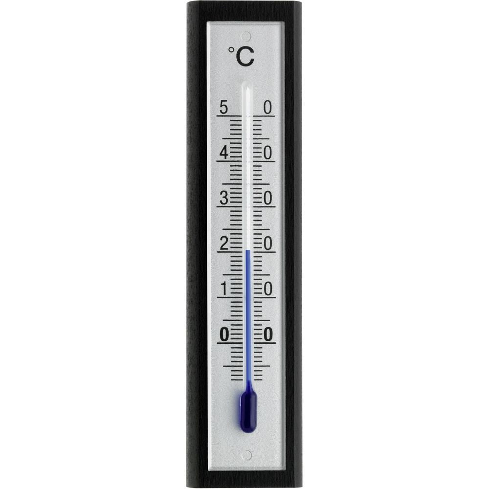 Indoor Black & Silver Thermometer 12.5cm - TD-12-1043-06