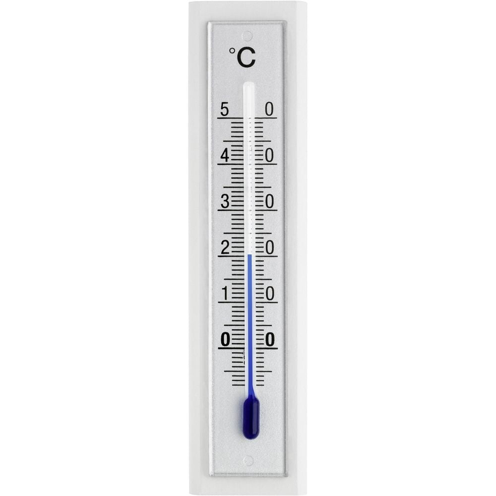 Indoor White & Silver Thermometer 12.5cm - TD-12-1043-09