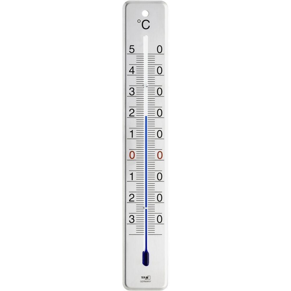 Indoor/Outdoor Shiny Stainless Steel Thermometer 28cm - TD-12-2046-60