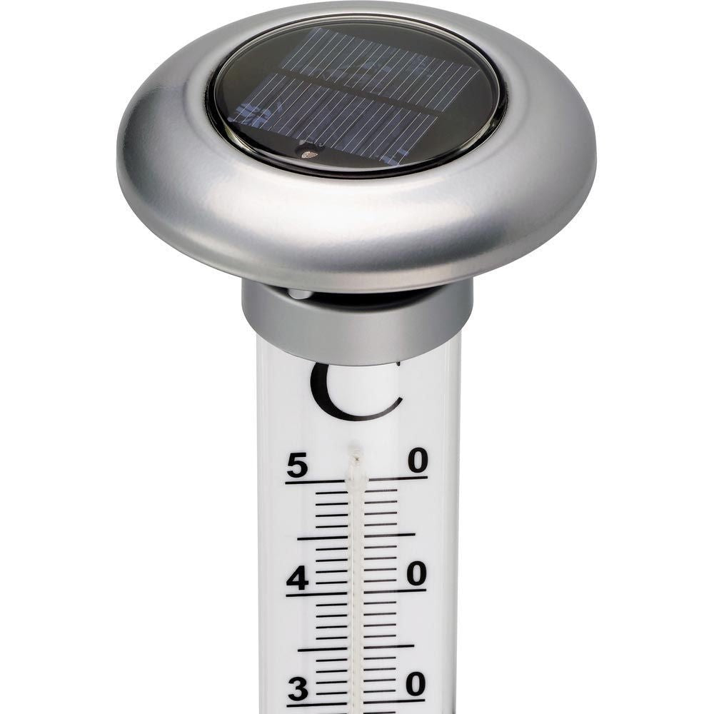 Large Solino Garden Thermometer With Solar Light 109cm - TD-12-2057-54
