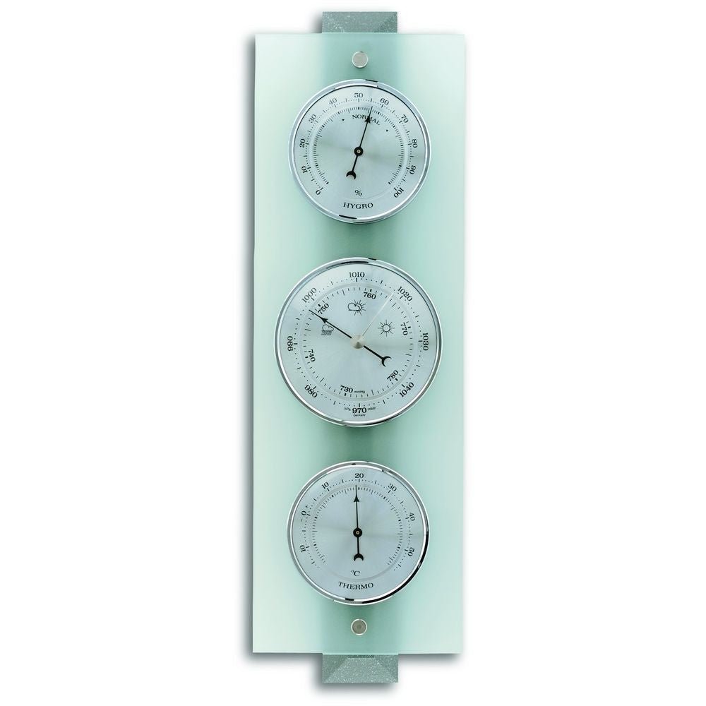 Frosted Glass Grey Barometer 38.5cm - TD-20-1067-17