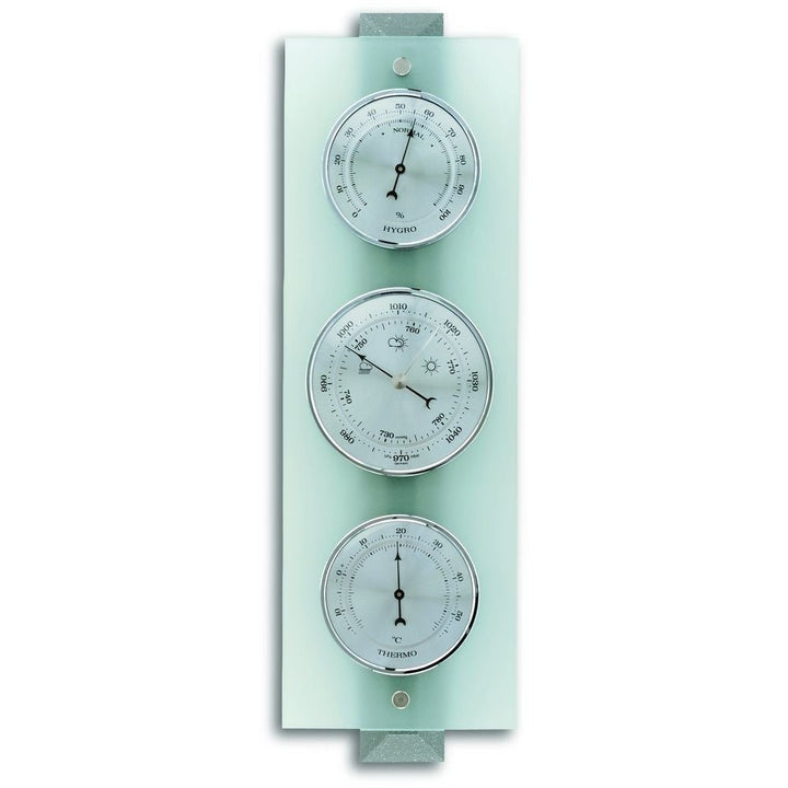 Frosted Glass Grey Barometer 38.5cm - TD-20-1067-17