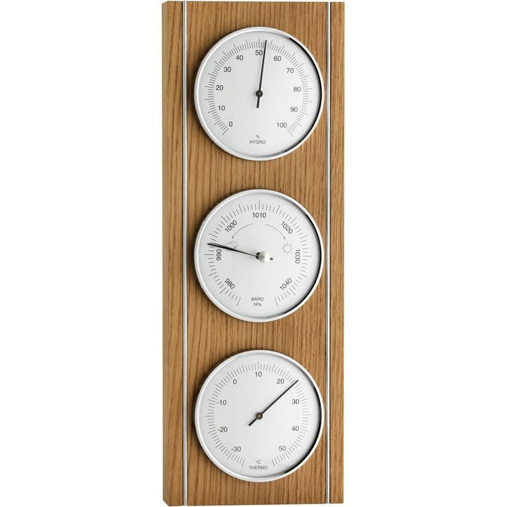Oak &amp; Metal Trim Barometer 36cm - TD-20-1091-01