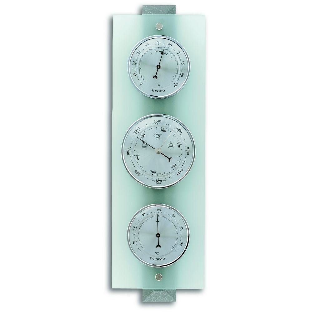 Frosted Glass Grey Barometer 38.5cm - TD-20-1067-17