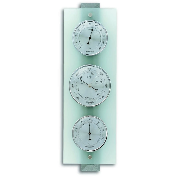 Frosted Glass Grey Barometer 38.5cm - TD-20-1067-17