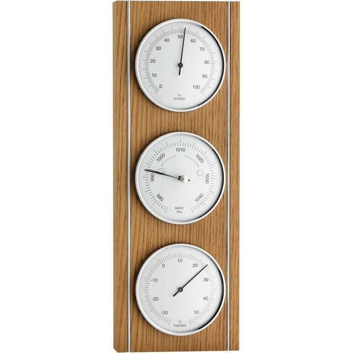 Oak &amp; Metal Trim Barometer 36cm - TD-20-1091-01