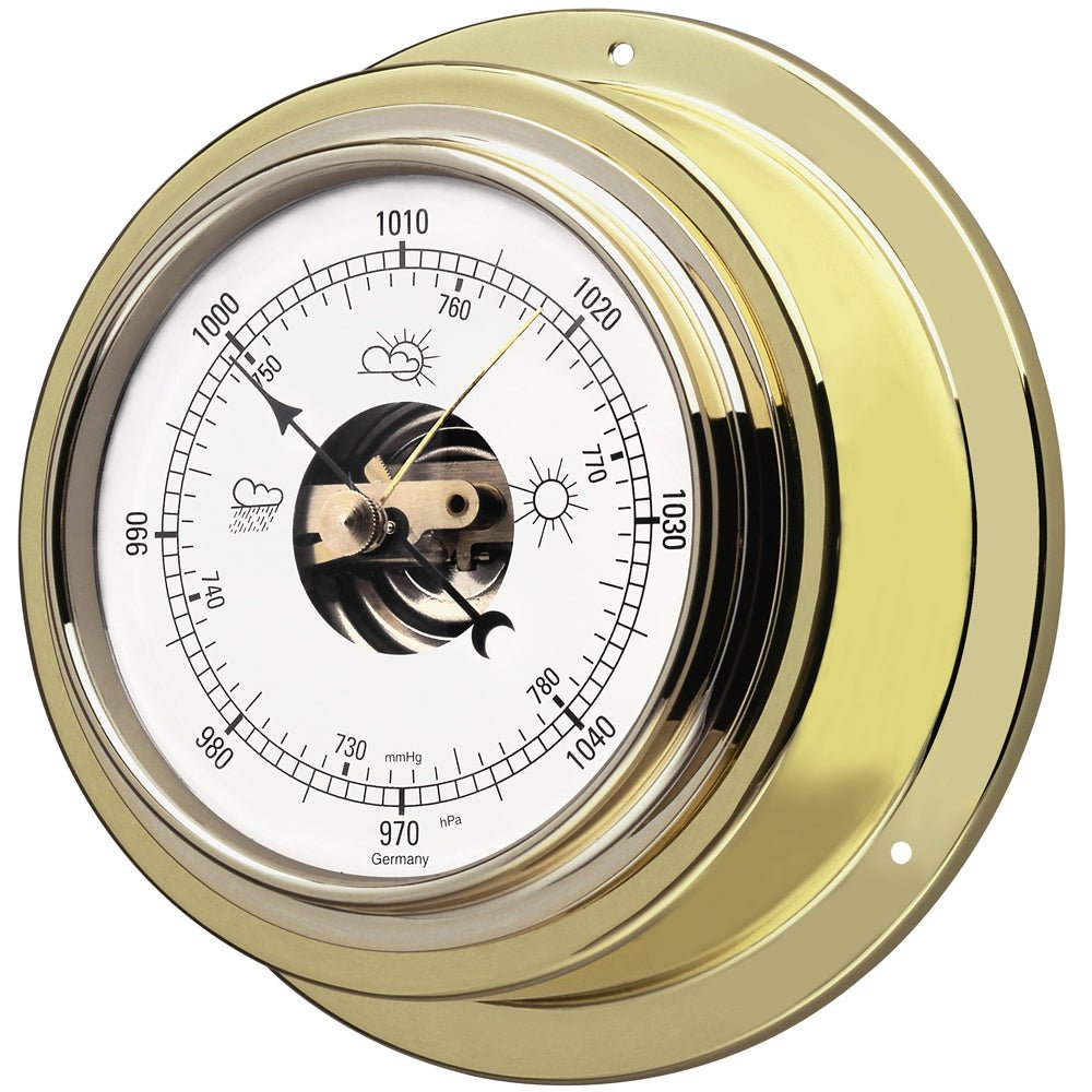 Brass Barometer with Open Movement - 14cm diameter - TD-29-4010-B