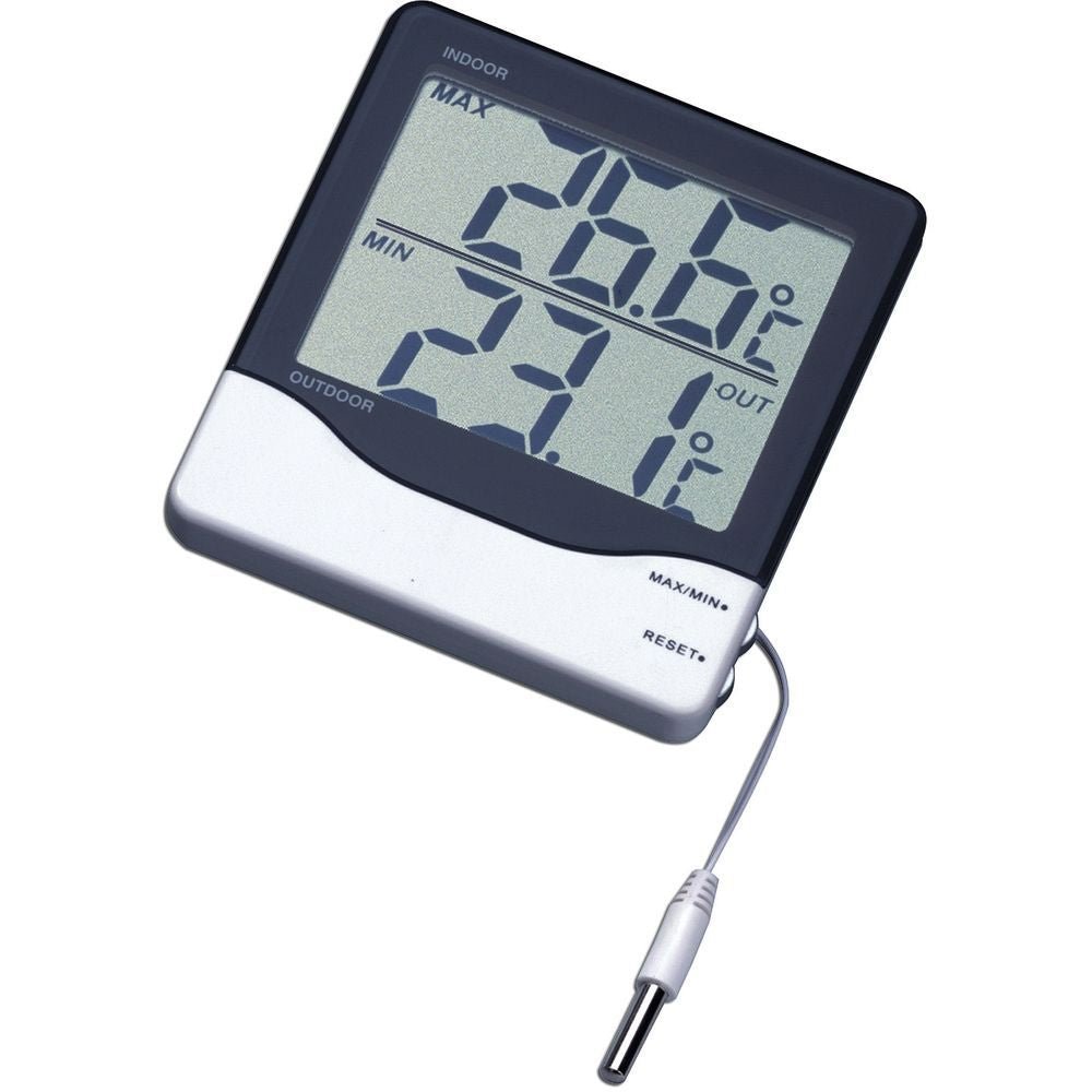 TFA Digital Min Max Thermometer - Large Display and 3m Cabled Temperature Probe 30.1011 - TD-30-1011
