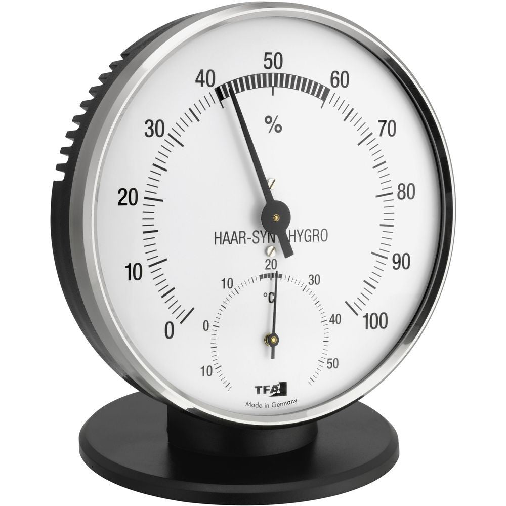 Thermo - Hygrometer Black Hair Synthetic 10.2cm - TD-45-2032
