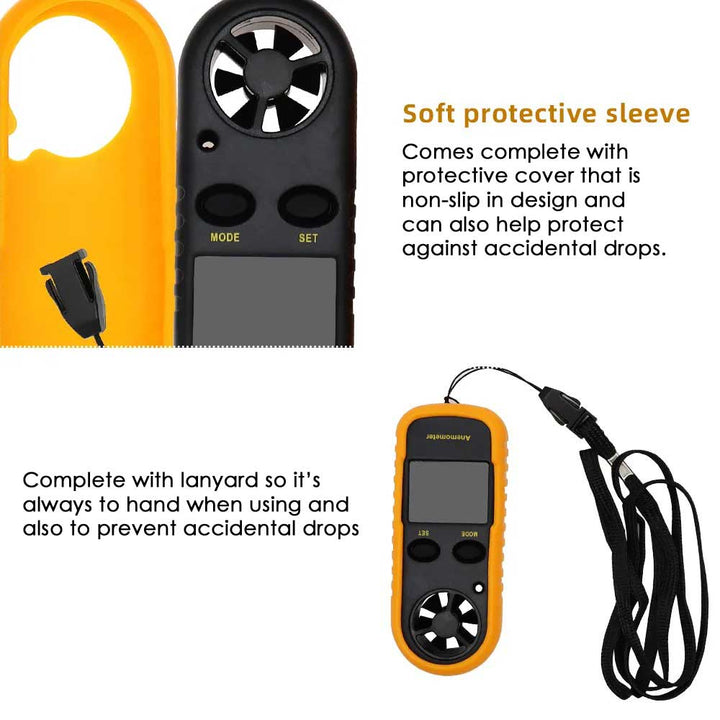 Digital Anemometer for Wind Speed &amp; Temperature Measurement - A8-AN8161