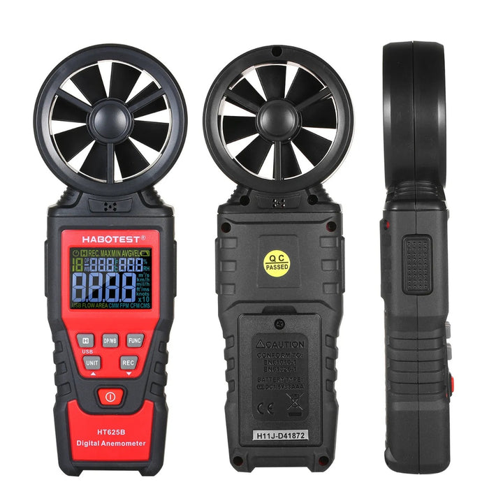 Portable Digital Anemometer: Measure Air Velocity, Temperature &amp; Humidity