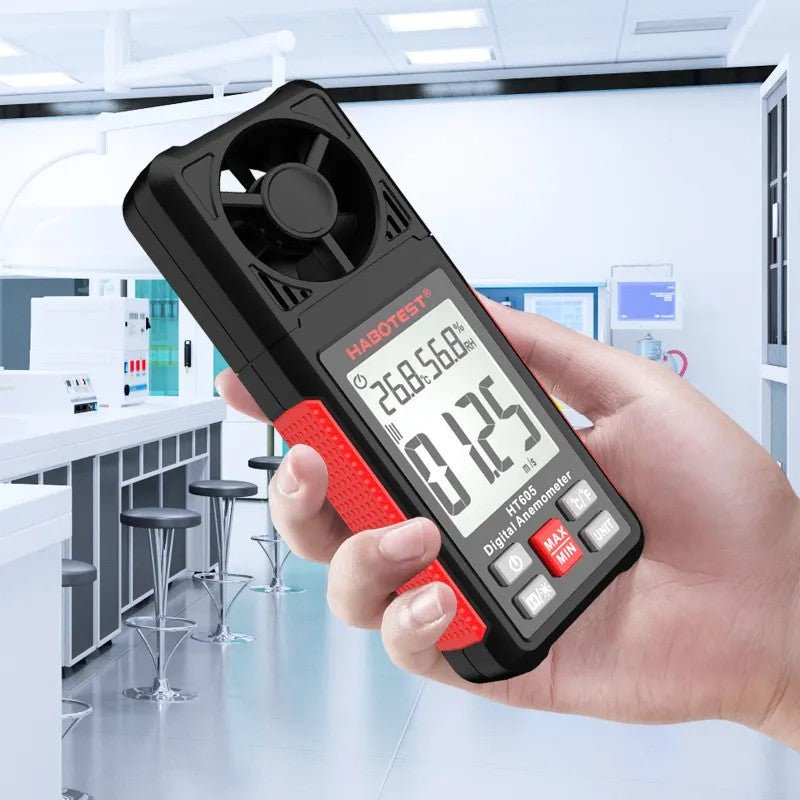 Portable Digital Anemometer: Measure Air Velocity, Temperature &amp; Humidity Measurement - A8-AN6052