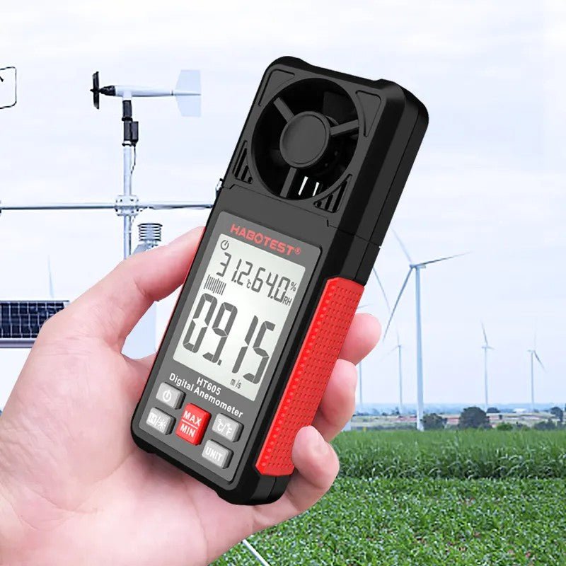 Portable Digital Anemometer: Measure Air Velocity, Temperature &amp; Humidity Measurement - A8-AN6052