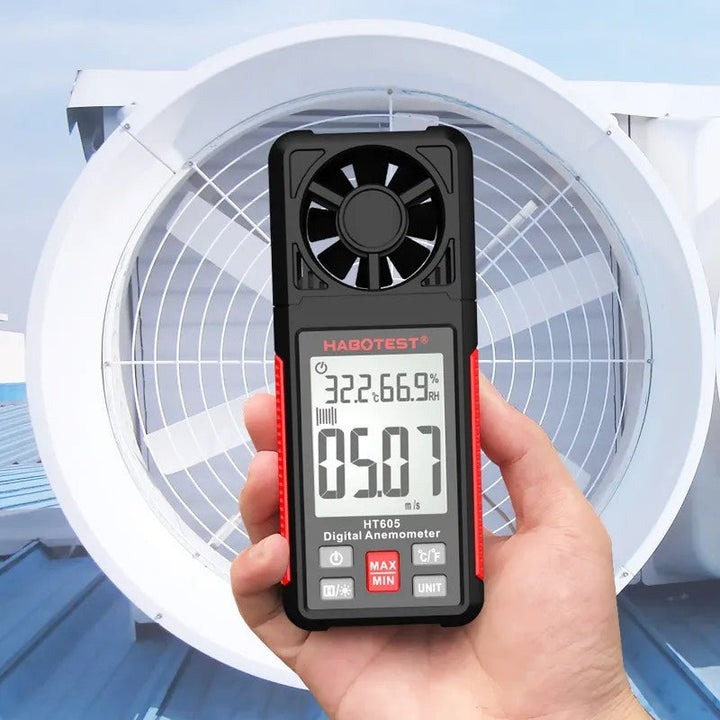 Portable Digital Anemometer: Measure Air Velocity, Temperature &amp; Humidity Measurement - A8-AN6052