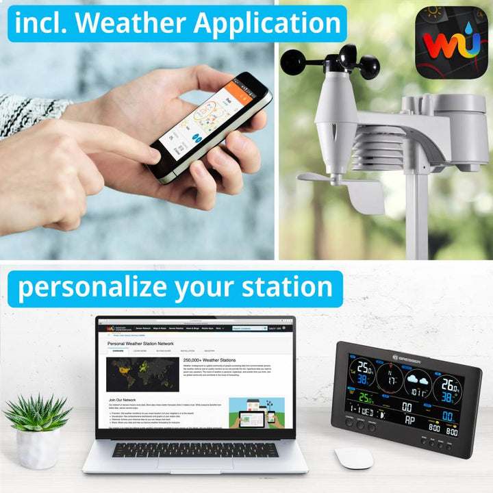 Bresser Clearview 7 - in - 1 WiFi Weather Station - includes Light Intensity, UV, Ice/Frost Alert 7002586 - BR-7002586