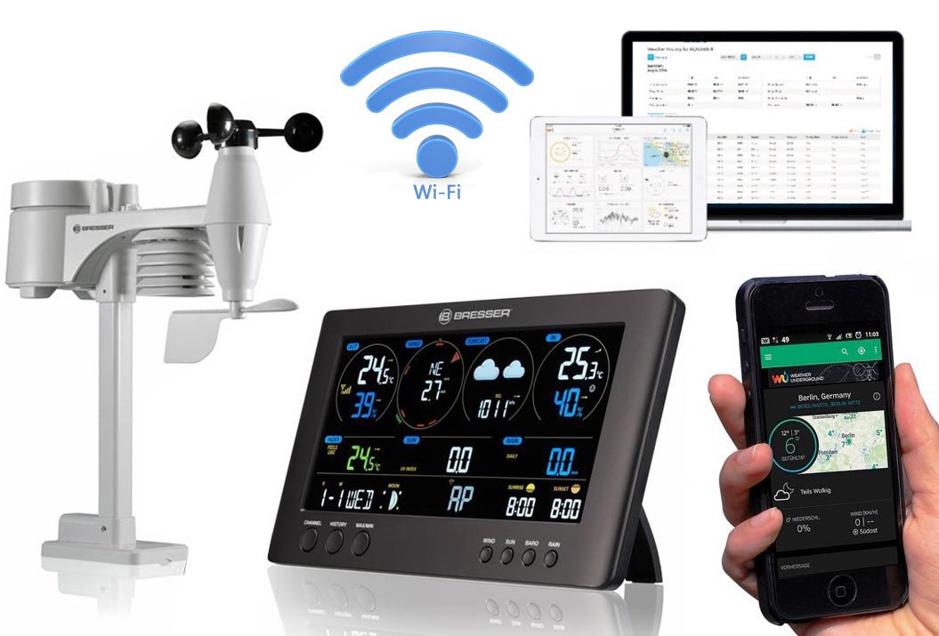 Bresser Clearview 7 - in - 1 WiFi Weather Station - includes Light Intensity, UV, Ice/Frost Alert 7002586 - BR-7002586