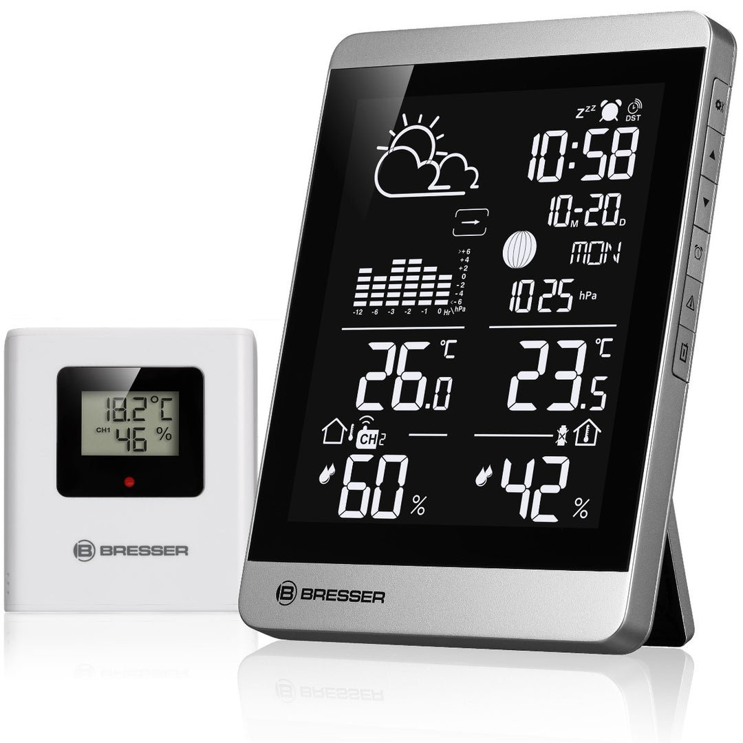 Bresser 7004360 ClimateTemp NDV - NEO with Barometric Pressure Graph, Indoor/Outdoor Temp & Humidity, Ice Alert - BR-7004360
