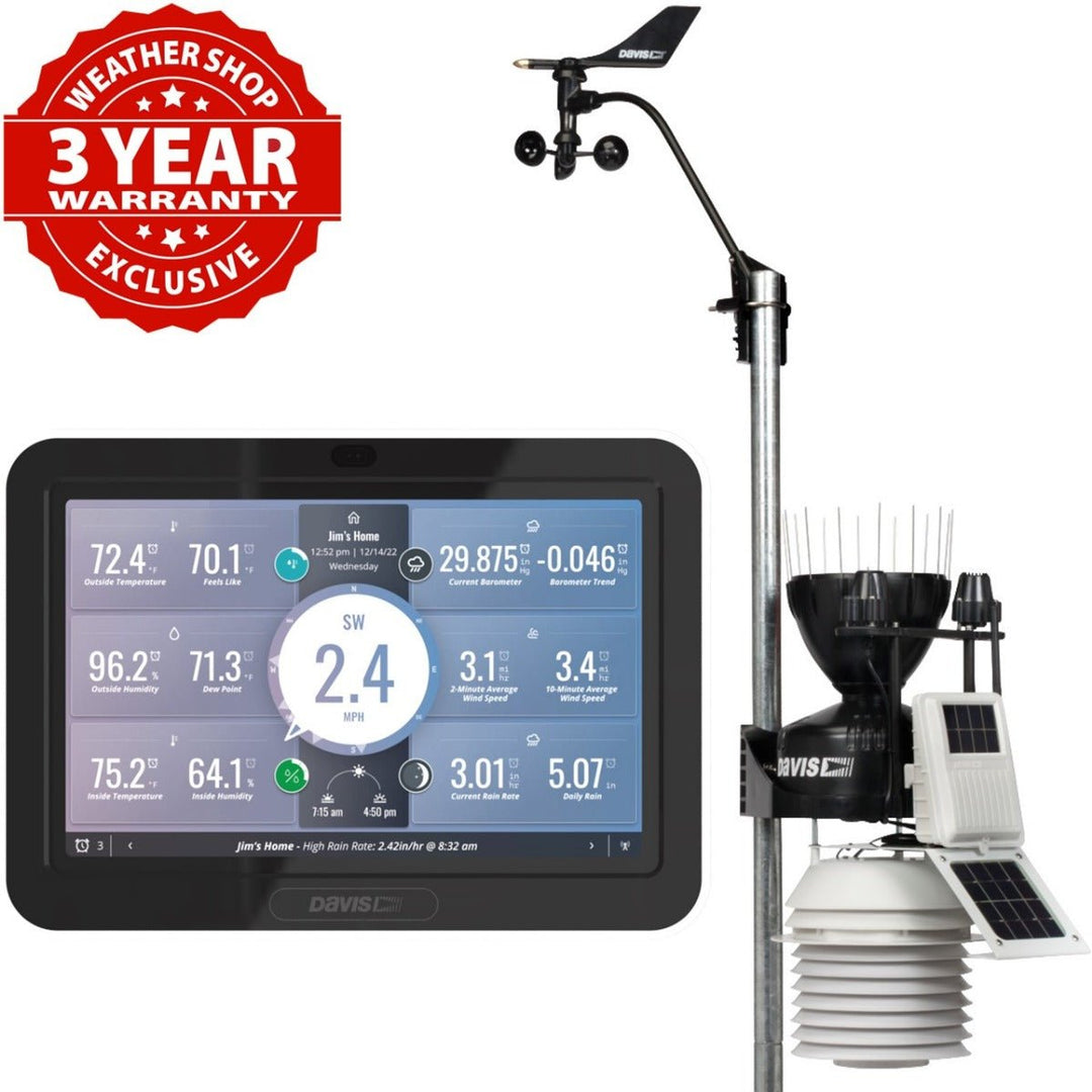 Davis Wireless Vantage Pro2 Plus with 24 - Hr Fan Aspirated Radiation Shield and WeatherLink Console 6263UK - DI-6263UK