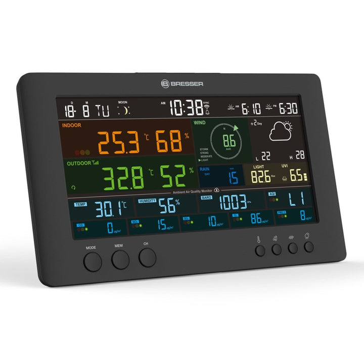 Bresser 7 - in - 1 Weather Station Air - Mon with Air Quality and UV Monitoring, 7 - day Forecast 7003700 - BR-7003700