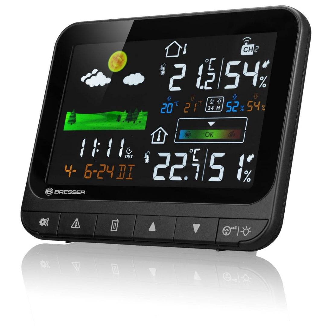 Bresser RC Weather Station Neomeo H with Indoor Comfort Indicator, Indoor/Outdoor Temp &amp; Humidity, Frost warning 7007350 - BR-7007350