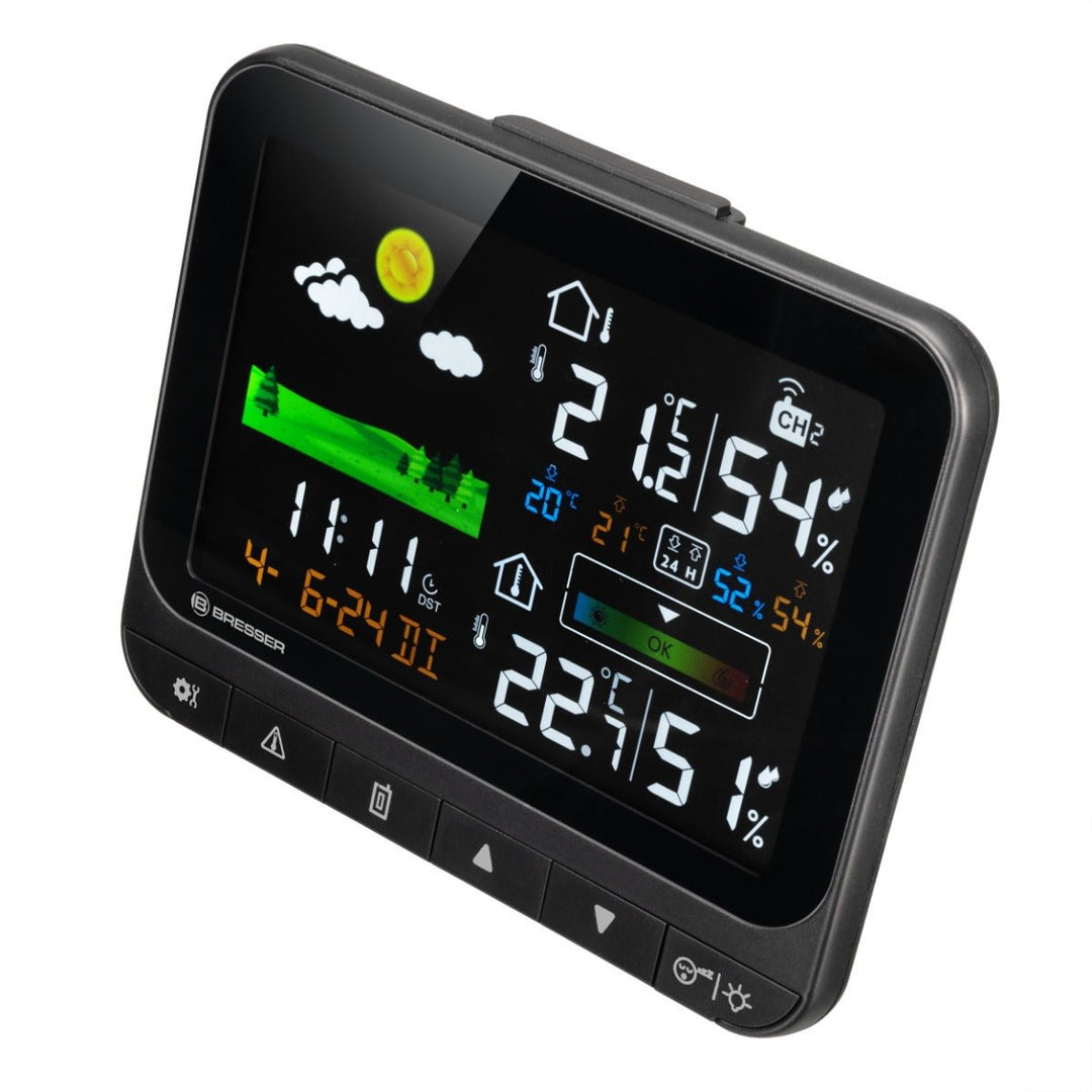 Bresser RC Weather Station Neomeo H with Indoor Comfort Indicator, Indoor/Outdoor Temp &amp; Humidity, Frost warning 7007350 - BR-7007350