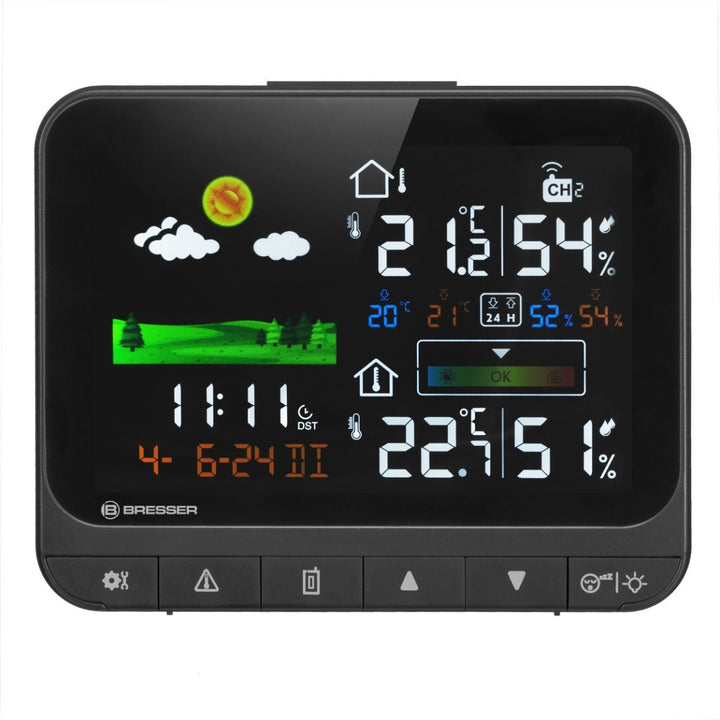 Bresser RC Weather Station Neomeo H with Indoor Comfort Indicator, Indoor/Outdoor Temp &amp; Humidity, Frost warning 7007350 - BR-7007350