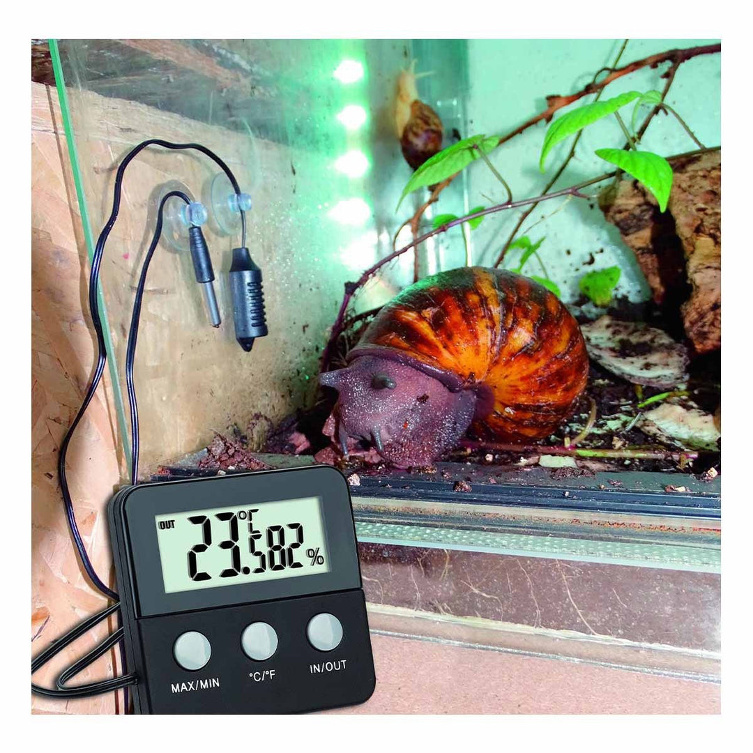 TFA TERRACHECK Digital Thermo - Hygrometer incl. Cabled Sensors with Suction Cups - ideal for reptiles and amphibians 30.5044 - TD-30-5044