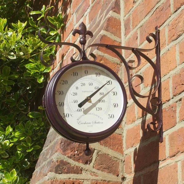 Marylebone Station Outdoor Wall Clock with Thermometer 20cm - SG-5063010