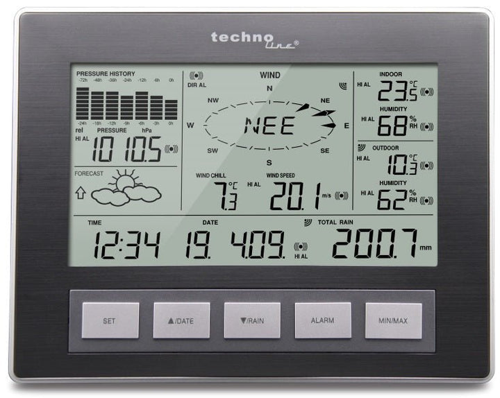 TechnoLine WS 2816 Complete Weather Station with Wireless PC Connection &amp; Weather Alerts - ES-WS2816