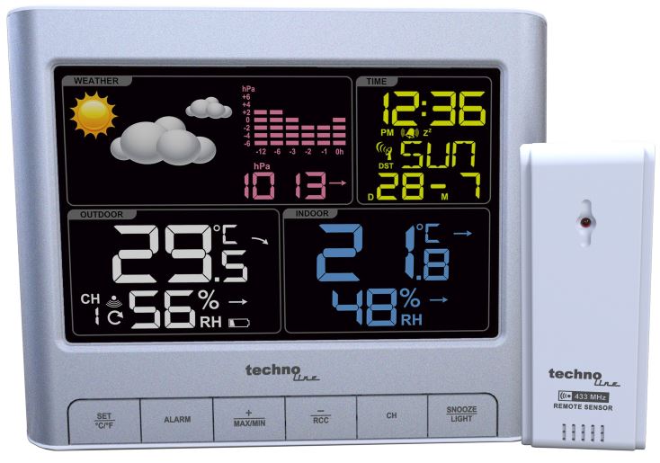 Technoline WS 6449 Weather Forecast Station with Barometric Pressure Graph - ES-WS6449