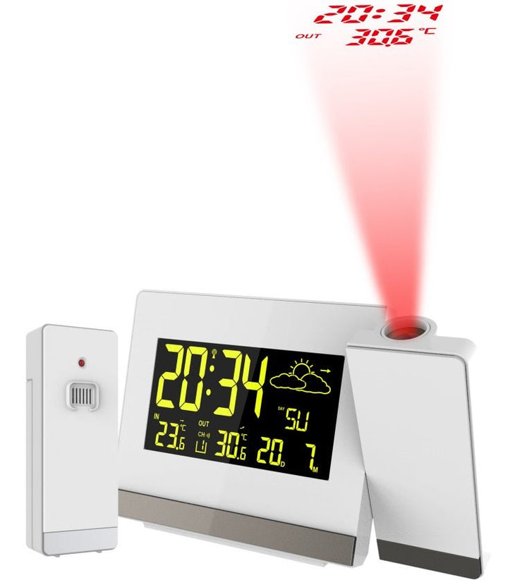 Technoline WT549 Projection Alarm Clock with Indoor &amp; Outdoor Temperatures, plus Weather Forecast - ES-WT549
