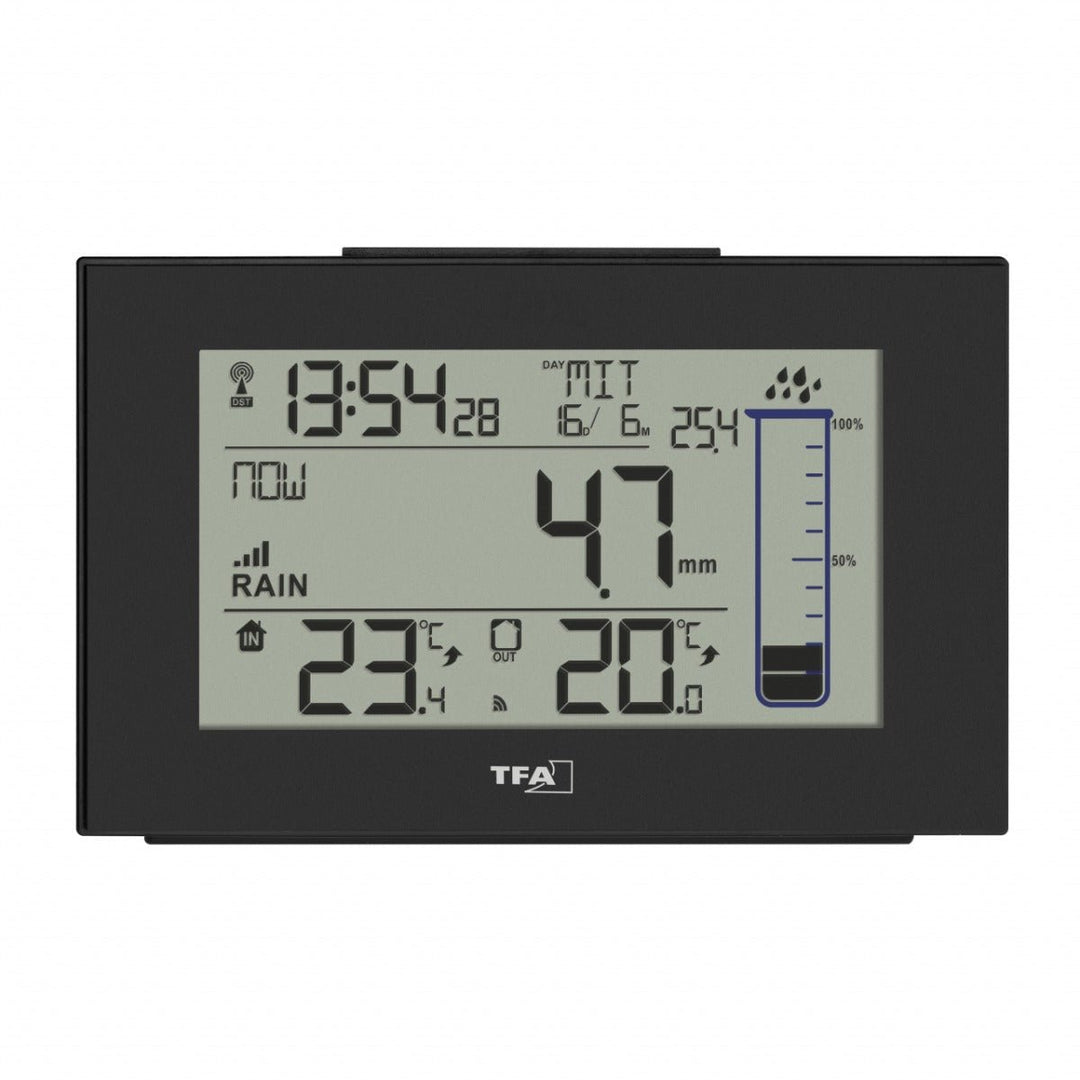 TFA 47.3006.01 Wireless Rain Gauge with Indoor/Outdoor Temperature &amp; Rain Alert - TD-47-3006-01