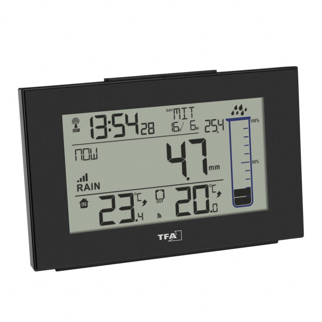 TFA 47.3006.01 Wireless Rain Gauge with Indoor/Outdoor Temperature &amp; Rain Alert - TD-47-3006-01