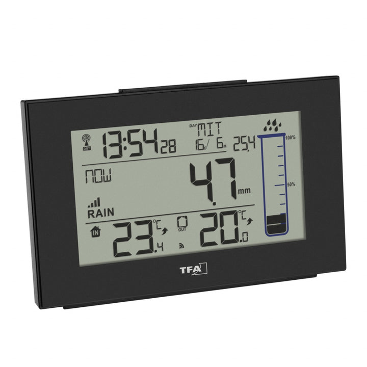 TFA 47.3006.01 Wireless Rain Gauge with Indoor/Outdoor Temperature &amp; Rain Alert - TD-47-3006-01