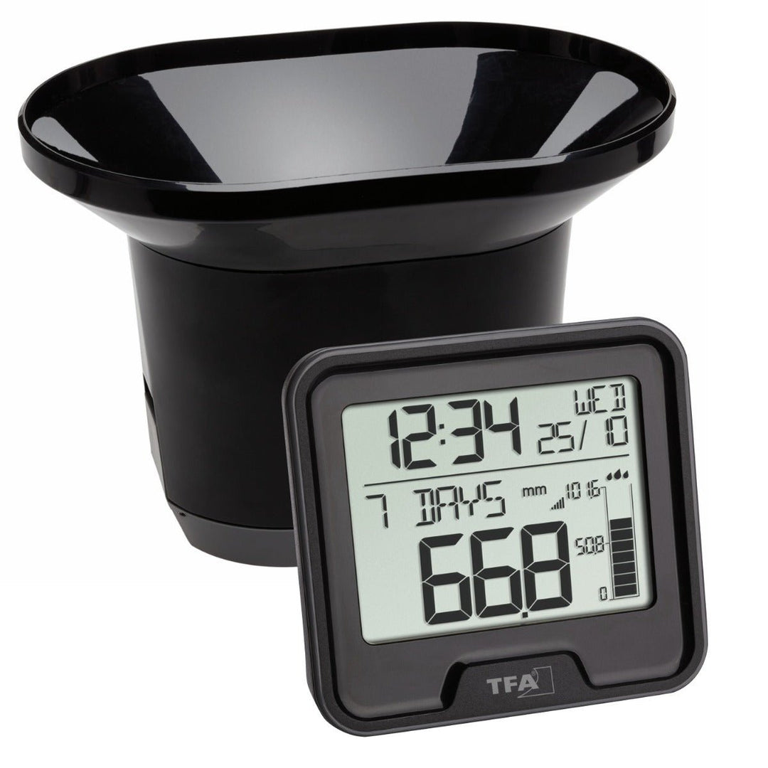 TFA Drop 47.3005.01 Wireless Rain Gauge with Indoor Temperature & Rain Alert - TD-47-3005-01