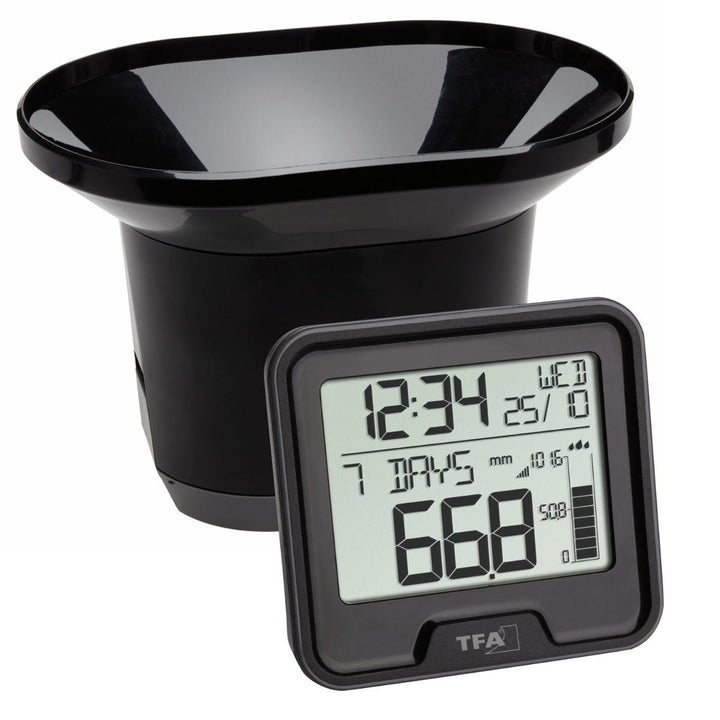TFA Drop 47.3005.01 Wireless Rain Gauge with Indoor Temperature &amp; Rain Alert - TD-47-3005-01