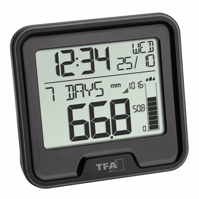 TFA Drop 47.3005.01 Wireless Rain Gauge with Indoor Temperature &amp; Rain Alert - TD-47-3005-01