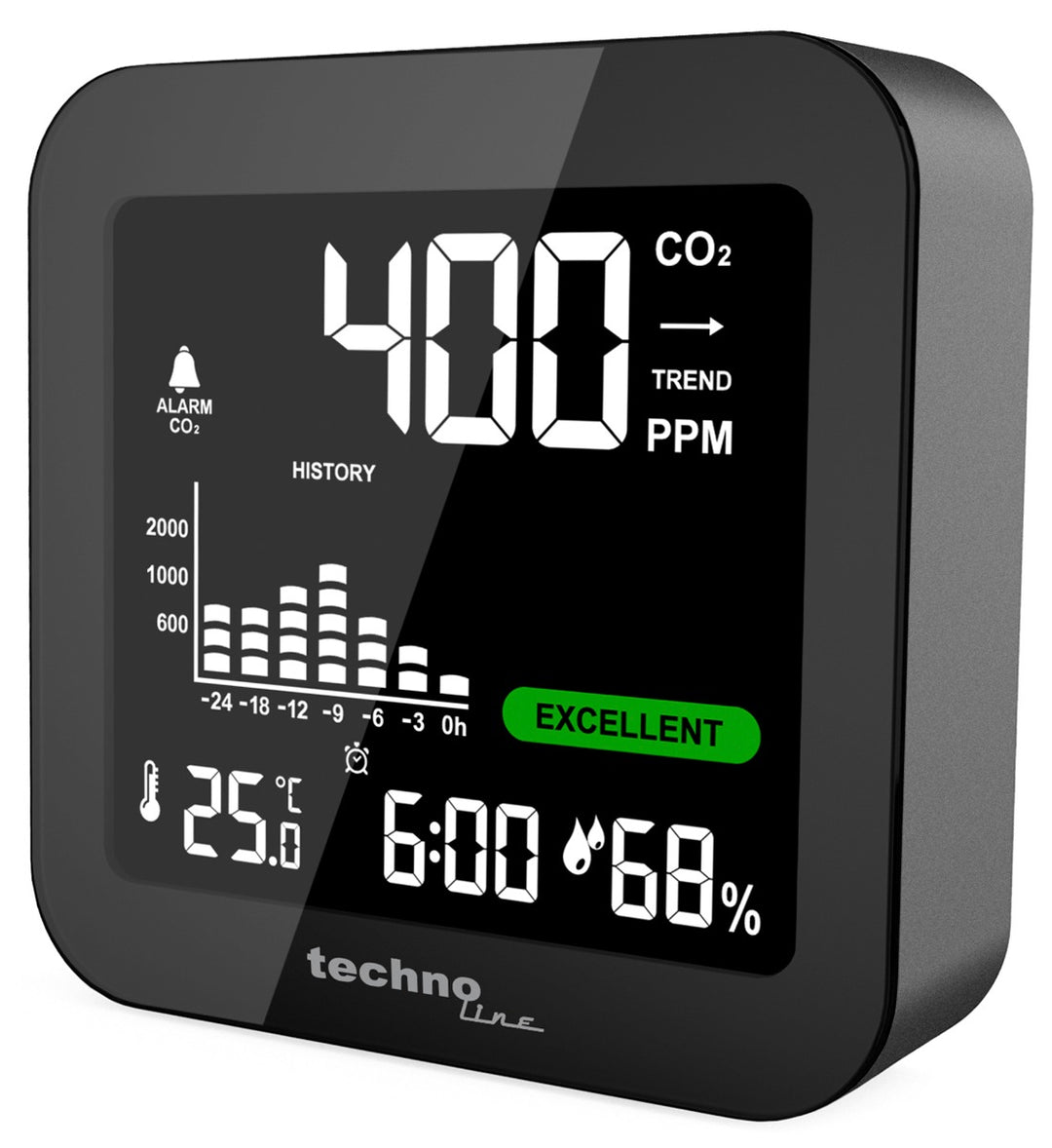 Technoline CO2 Monitor with Air Quality Traffic Light System - ES-WL1025