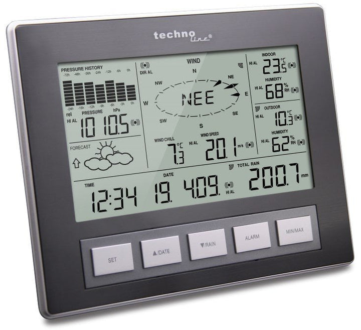 TechnoLine WS 2816 Complete Weather Station with Wireless PC Connection &amp; Weather Alerts - ES-WS2816